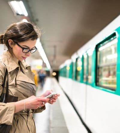 lady waiting for train